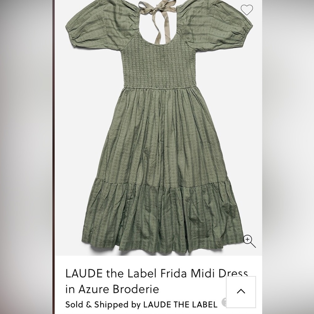 LAUDE the Label Frida Midi Dress in Azure Broderie size S/M NWOT - Picture 5 of 12